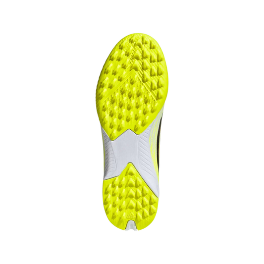 Adidas Kinderfußballschuhe F50 League TF, Turf Fußballschuhe für Kunstrasen, Hart- und Aschenplätze mit EVA-Dämpfung – Rückansicht – weiß / 38 2/3