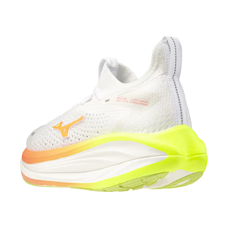 Mizuno Damenlaufschuhe Neo Vista 3, White/flamingo Coral/lime Pulp