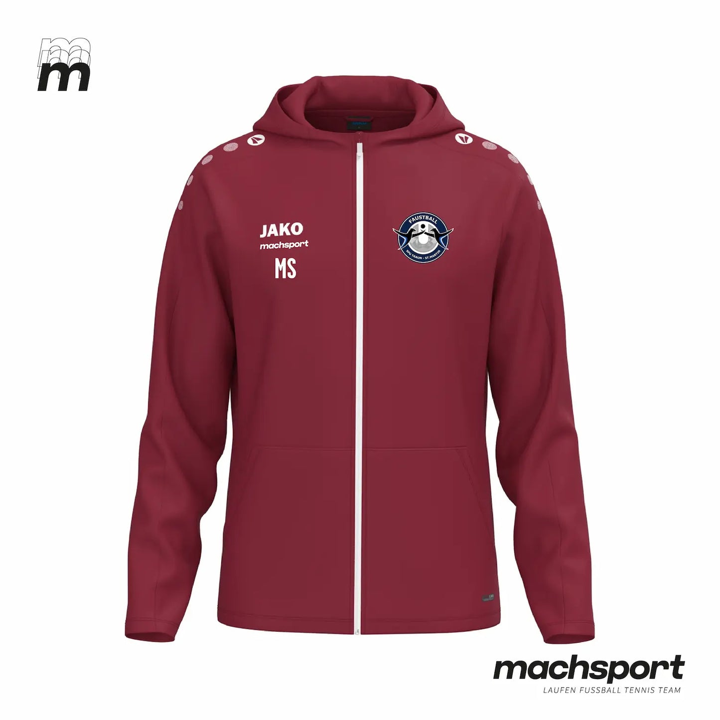 SPG Traun/St. Martin Trainingsjacke mit Kapuze bordeaux