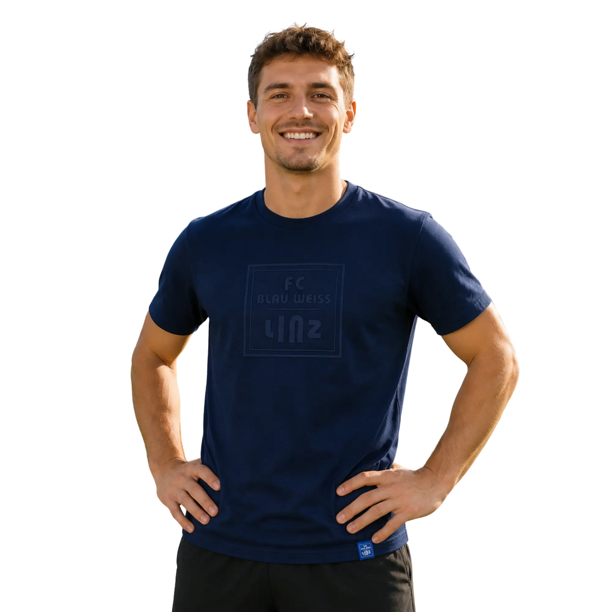 FC Blau Weiß Linz T-Shirt mit geprägtem Logo
