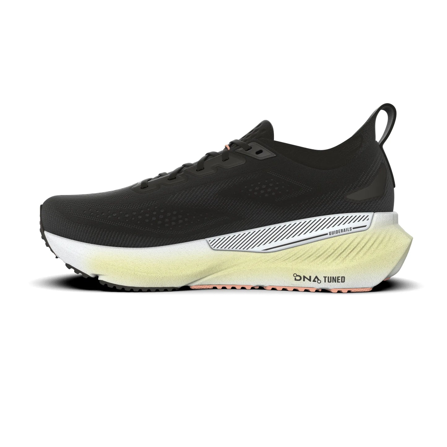 Brooks Damenlaufschuhe Glycerin GTS 23 Black/Peach/Nightlife, Stabilitätsschuh mit GuideRails Support - machsport