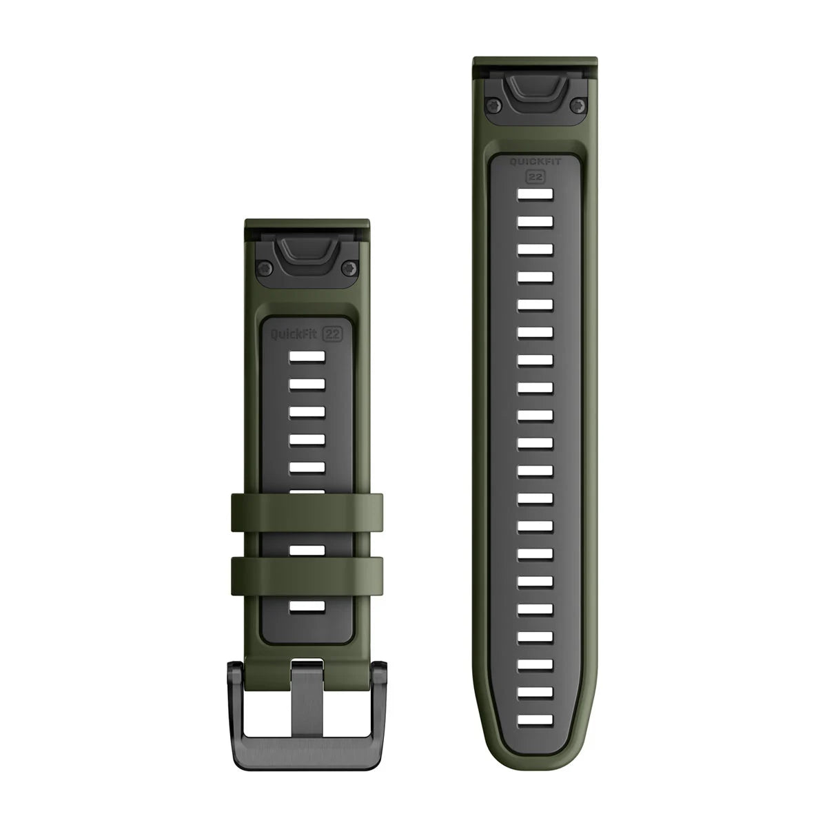 Garmin Quickfit-Armbänder (22 mm) Silikon Moosgrün/Graphit - machsport