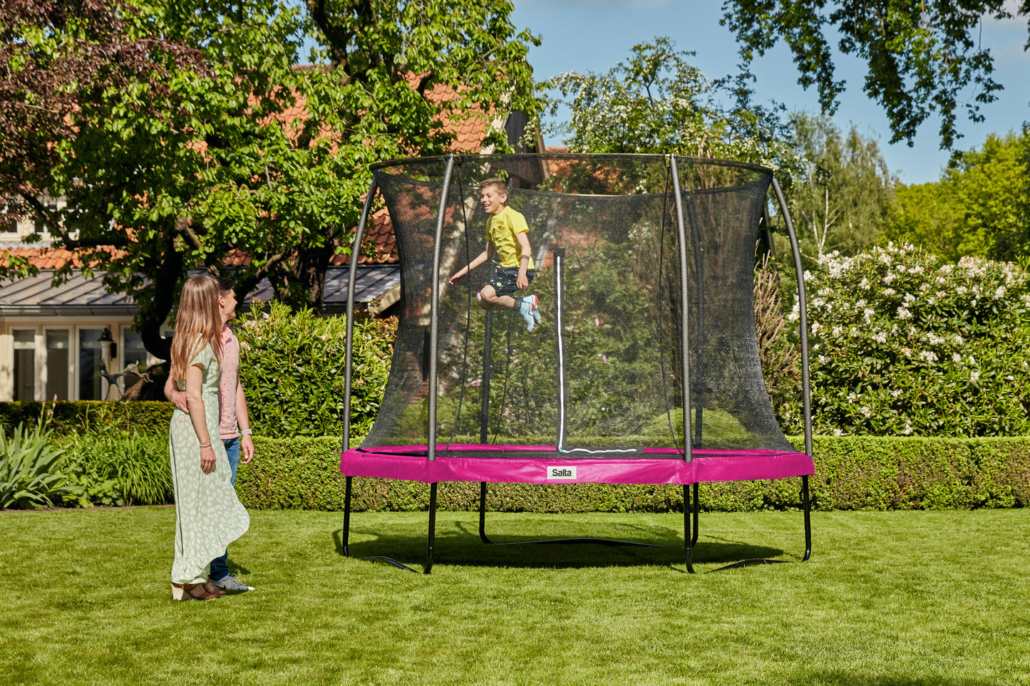 Salta Trampolin Comfort Edition - 251cm - Rund Pink - machsport