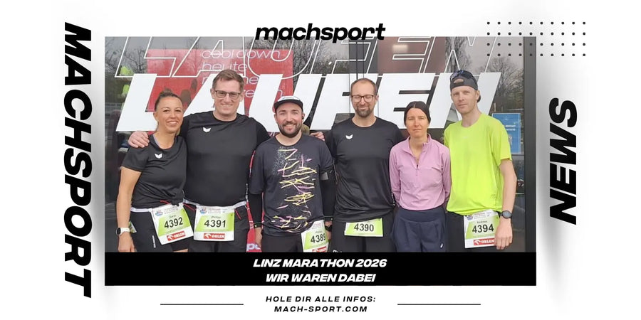 Mitarbeiter:innen von machsport beim Linzer Marathon 2026