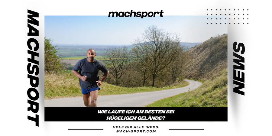 Mann läuft eine Bergstraße hinauf