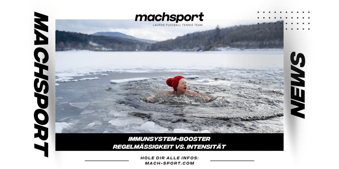 Frau schwimmt im Eiswasser