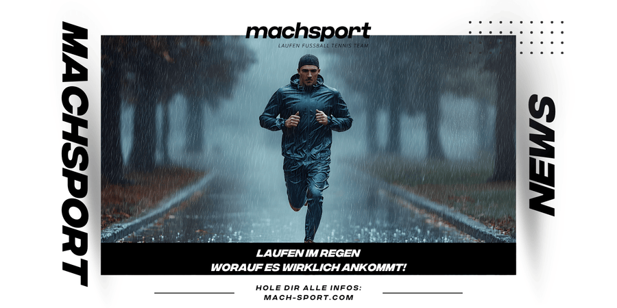 Mann läuft im Regen