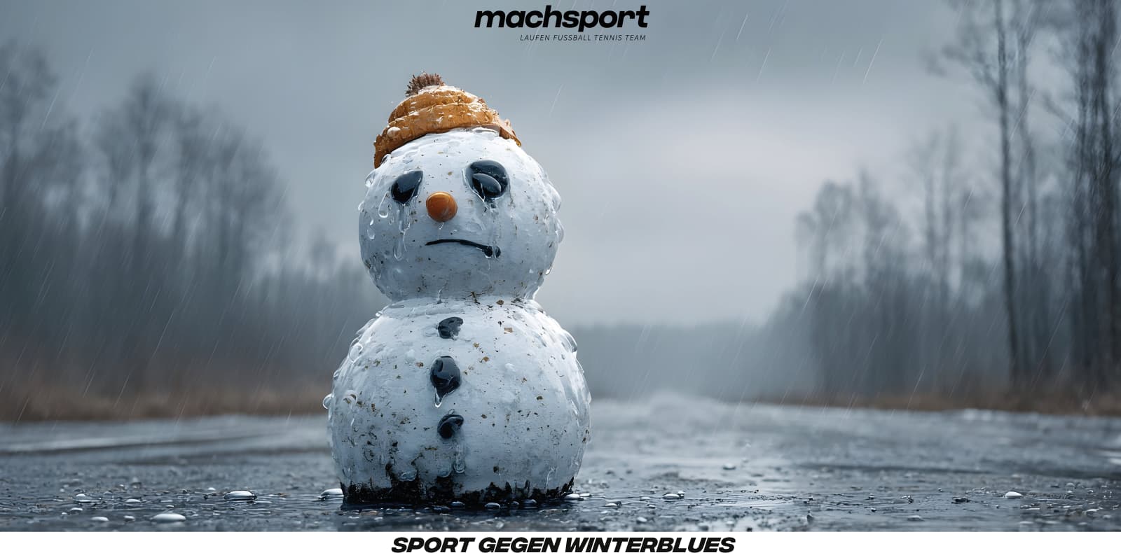 Schneemann im Regen