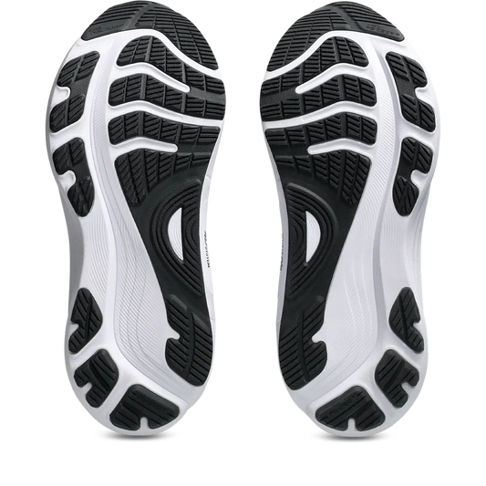 Asics Herrenlaufschuhe Gel Kayano 32 wide, Black/White, Größe 44 – Rückansicht – schwarz / 44