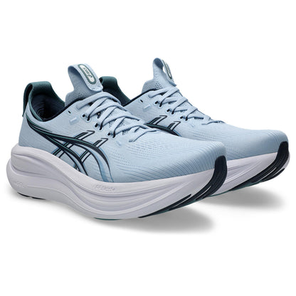 Asics Herrenlaufschuhe Gel-Nimbus 28 Solid Air/Midnight, neutraler Komfort-Laufschuh mit maximaler Dämpfung - machsport