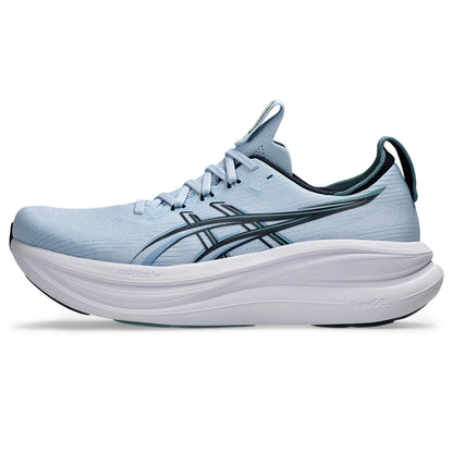 Asics Herrenlaufschuhe Gel-Nimbus 28 Solid Air/Midnight, neutraler Komfort-Laufschuh mit maximaler Dämpfung - machsport