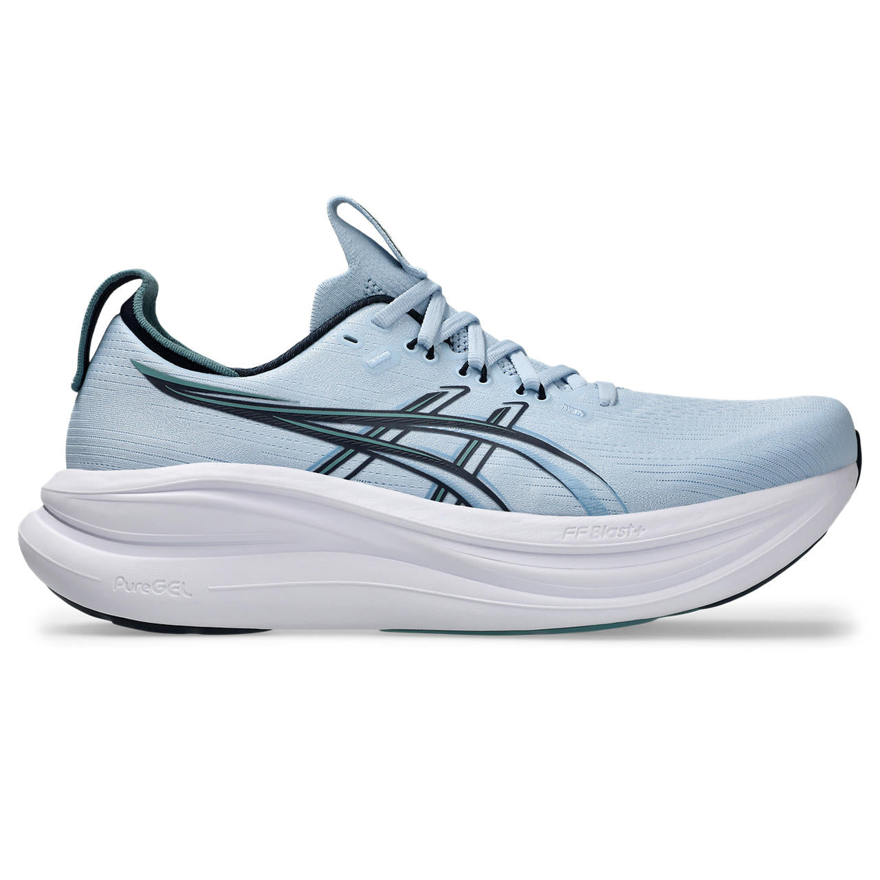 Asics Herrenlaufschuhe Gel-Nimbus 28 Solid Air/Midnight, neutraler Komfort-Laufschuh mit maximaler Dämpfung - machsport – Bild 