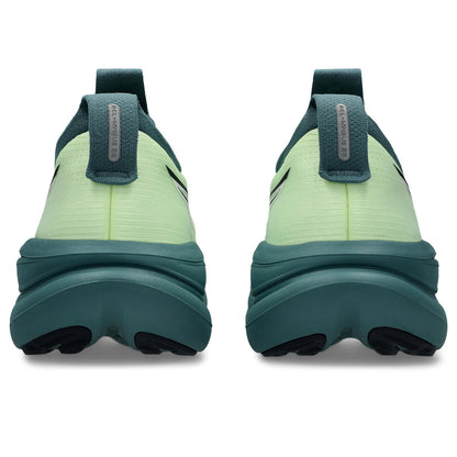 Asics Herrenlaufschuhe GEL-Nimbus 28 Illuminate Yellow/Foggy Teal, neutraler Komfort-Laufschuh mit maximaler Dämpfung - machsport