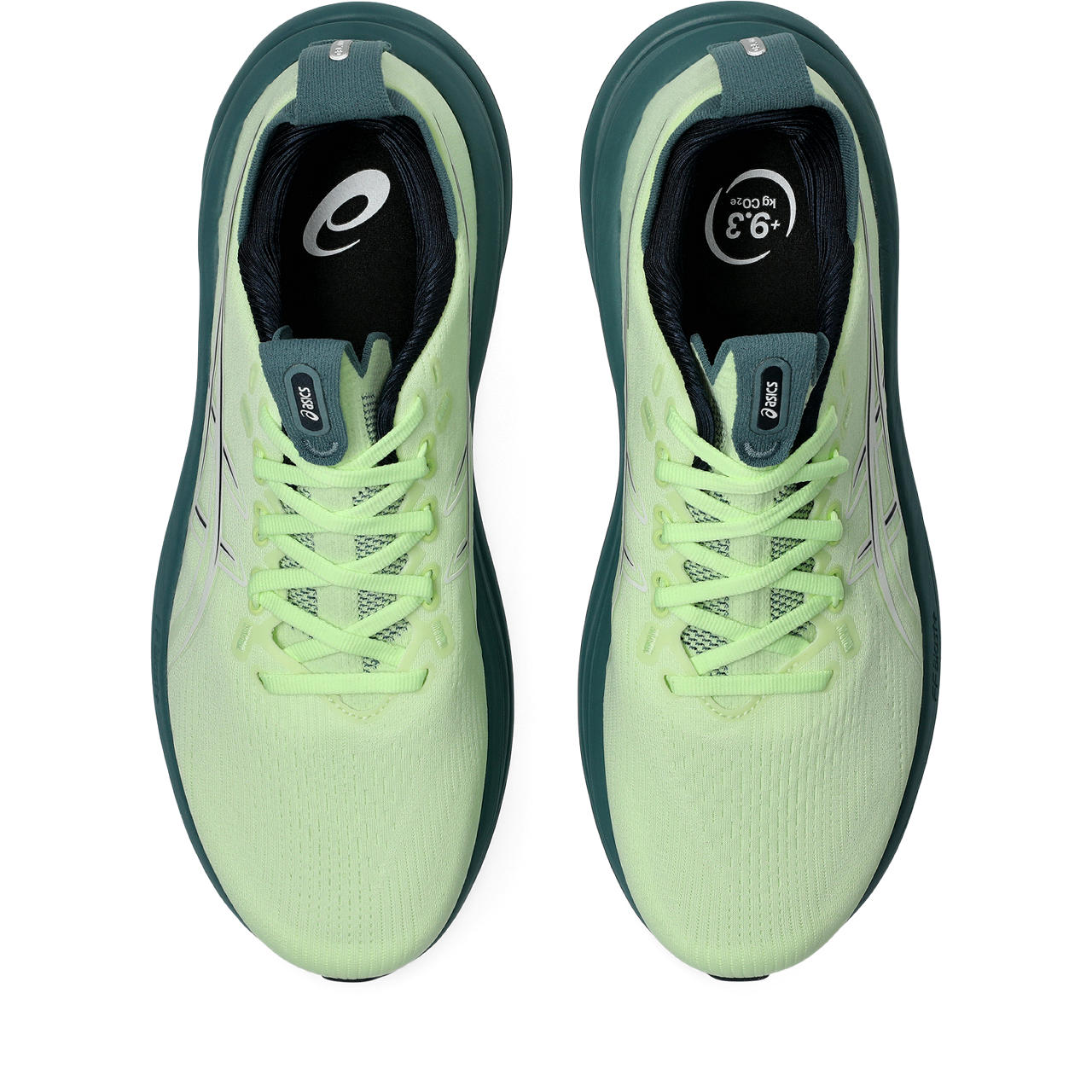 Asics Herrenlaufschuhe GEL-Nimbus 28 Illuminate Yellow/Foggy Teal, neutraler Komfort-Laufschuh mit maximaler Dämpfung - machsport
