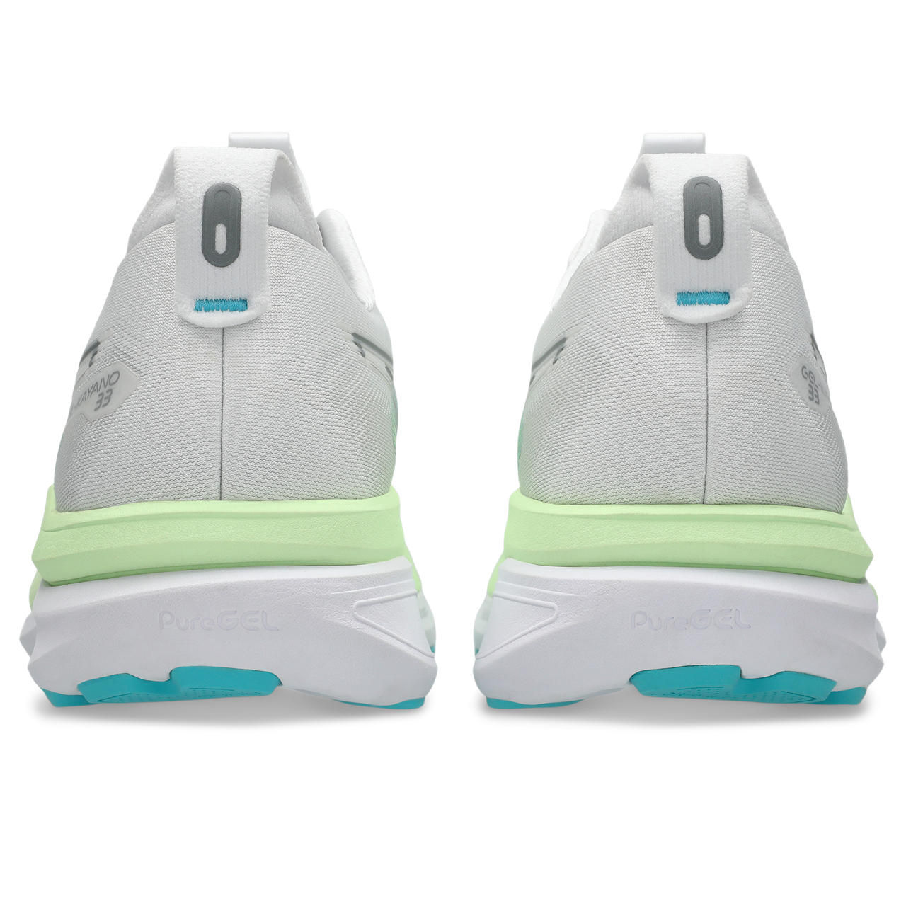 Asics Herrenlaufschuhe Gel-Kayano 33, White/Energy Aqua – Bild 