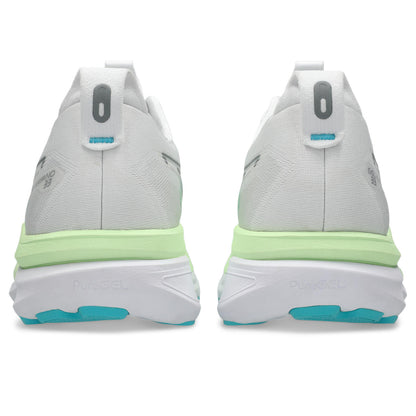 Asics Herrenlaufschuhe Gel-Kayano 33, White/Energy Aqua