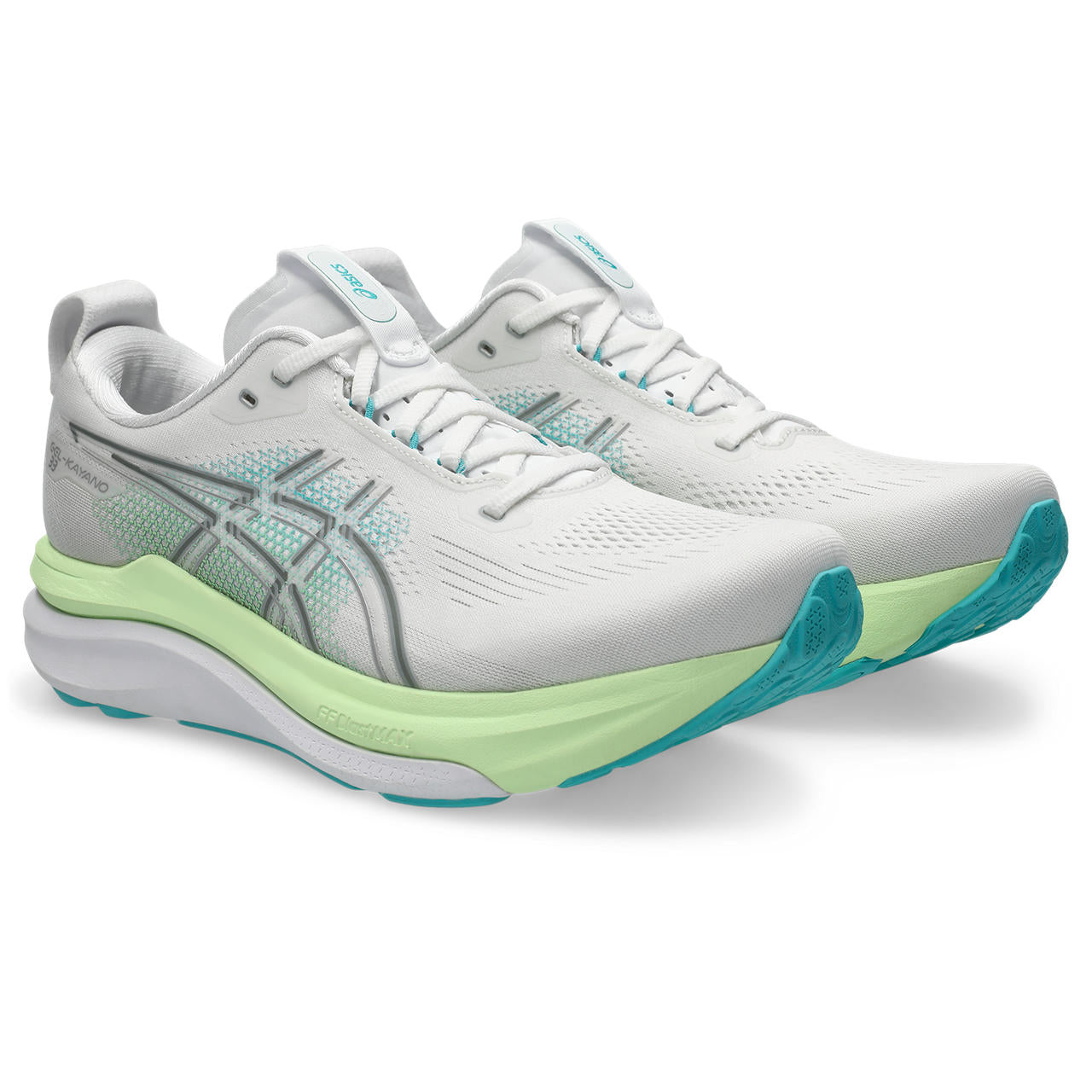 Asics Herrenlaufschuhe Gel-Kayano 33, White/Energy Aqua – Bild 