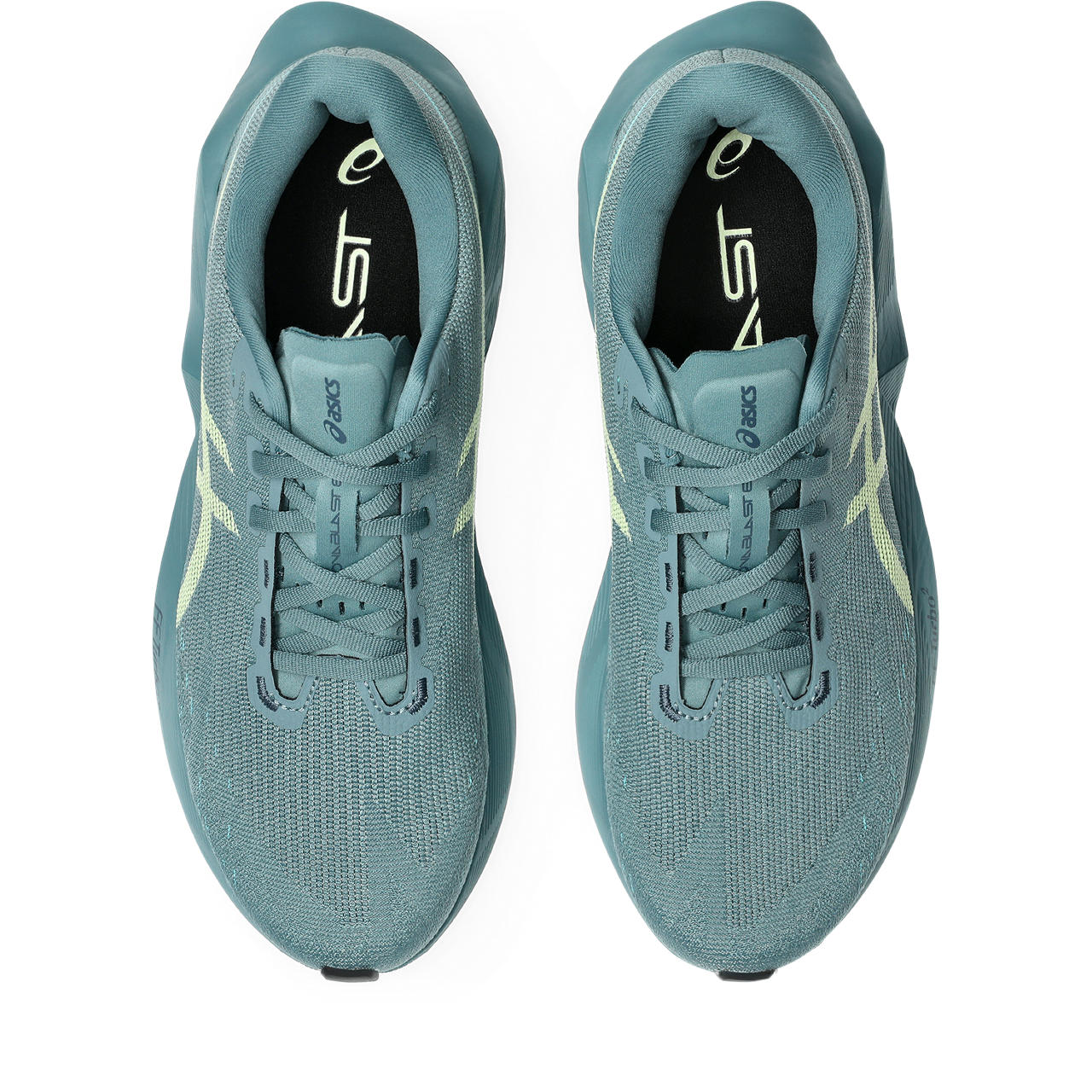 Asics Herrenlaufschuhe Novablast 6, Foggy Teal/Illuminate Yellow – Bild 