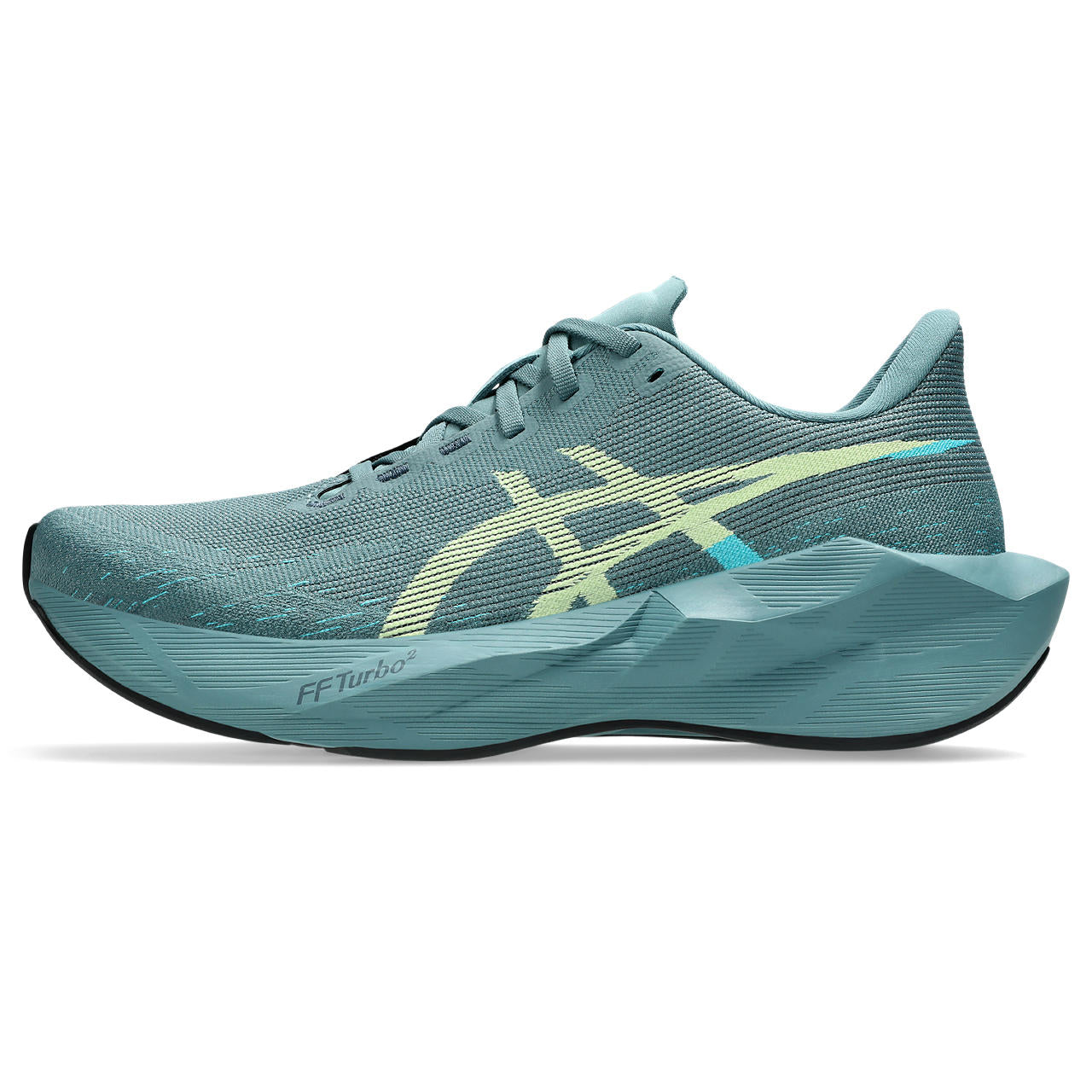 Asics Herrenlaufschuhe Novablast 6, Foggy Teal/Illuminate Yellow
