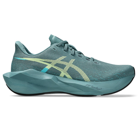 Asics Herrenlaufschuhe Novablast 6, Foggy Teal/Illuminate Yellow – grün / 42