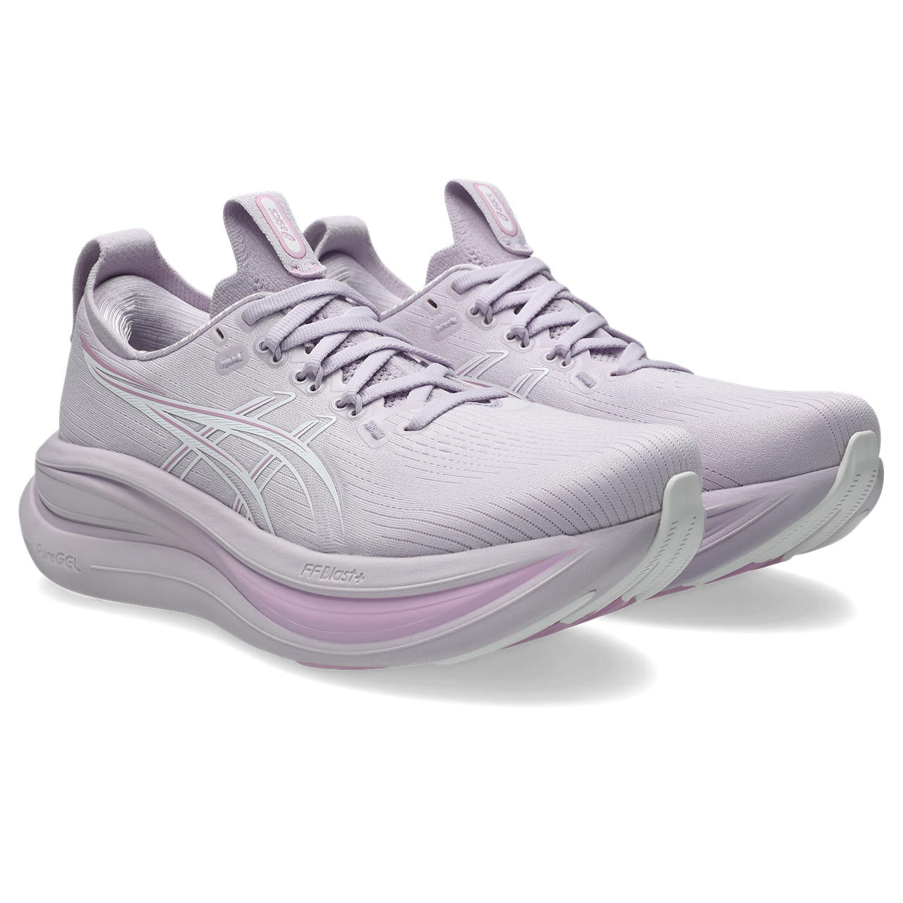 Asics Damenlaufschuhe Gel-Nimbus 28 Dahlia/White, neutraler Komfort-Laufschuh mit maximaler Dämpfung - machsport