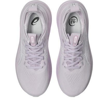 Asics Damenlaufschuhe Gel-Nimbus 28 Dahlia/White, neutraler Komfort-Laufschuh mit maximaler Dämpfung - machsport