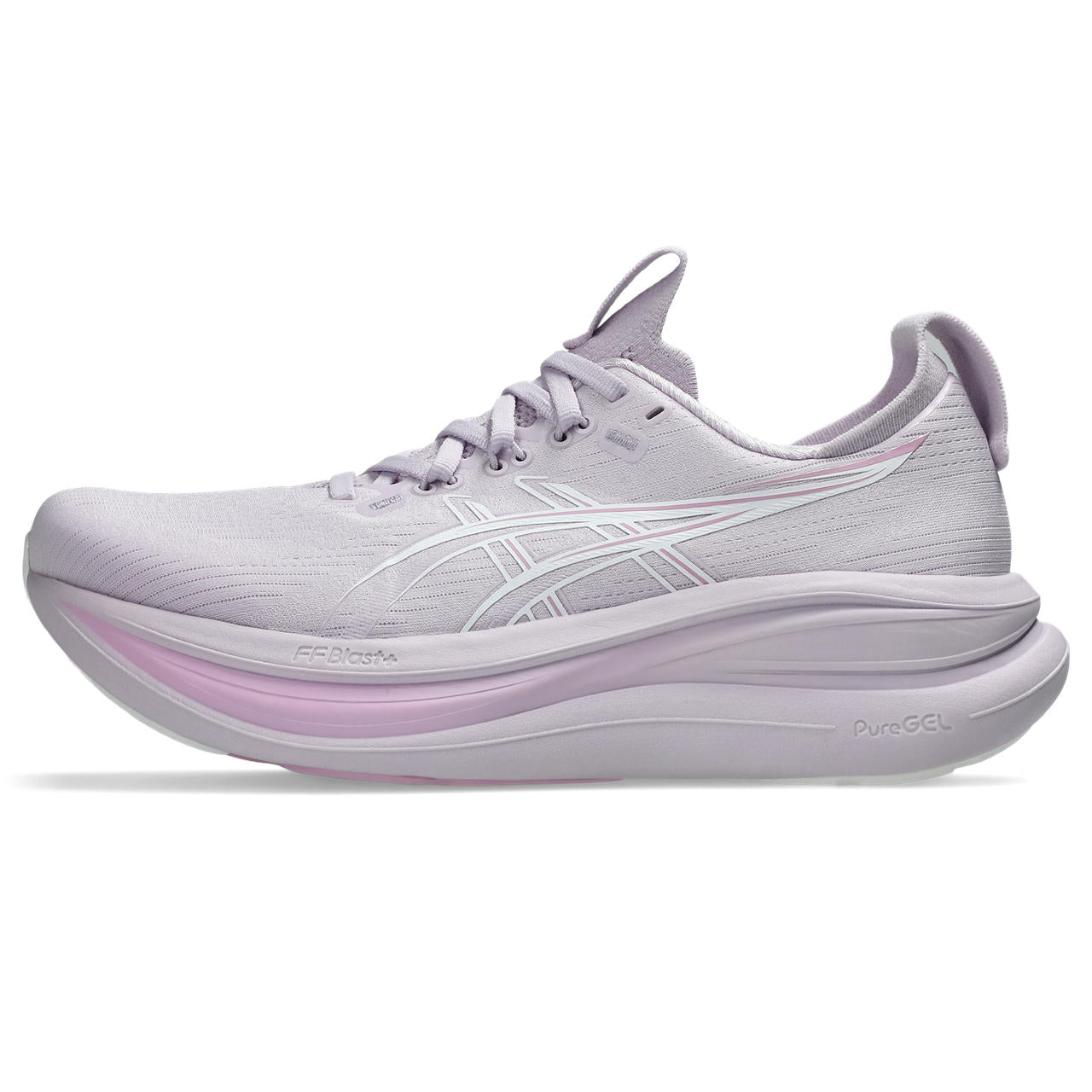 Asics Damenlaufschuhe Gel-Nimbus 28 Dahlia/White, neutraler Komfort-Laufschuh mit maximaler Dämpfung - machsport
