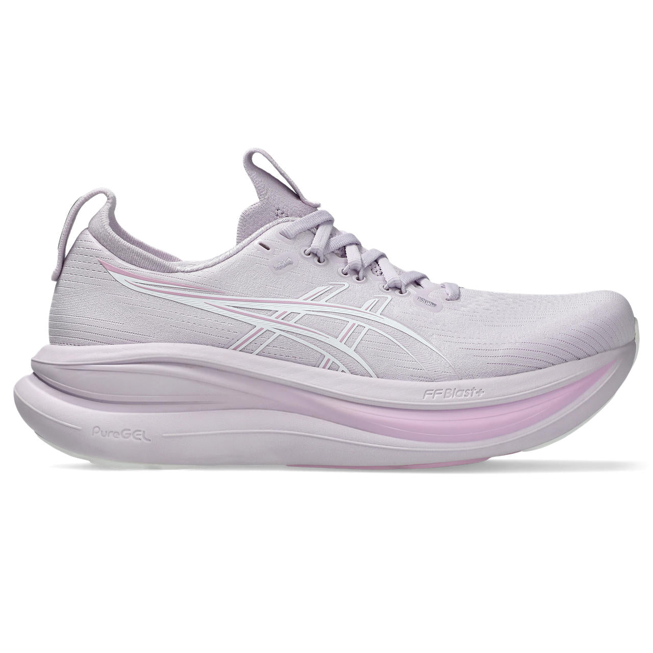 Asics Damenlaufschuhe Gel-Nimbus 28 Dahlia/White, neutraler Komfort-Laufschuh mit maximaler Dämpfung - machsport