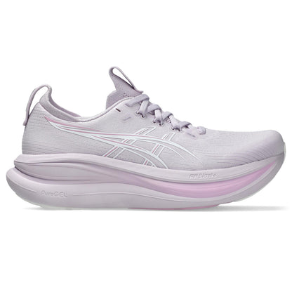 Asics Damenlaufschuhe Gel-Nimbus 28 Dahlia/White, neutraler Komfort-Laufschuh mit maximaler Dämpfung - machsport