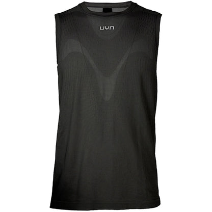 UYN Herrenlaufshirt Running Kymra ärmellos Schwarz, leichtes Running Top mit atmungsaktiver Strickstruktur - machsport