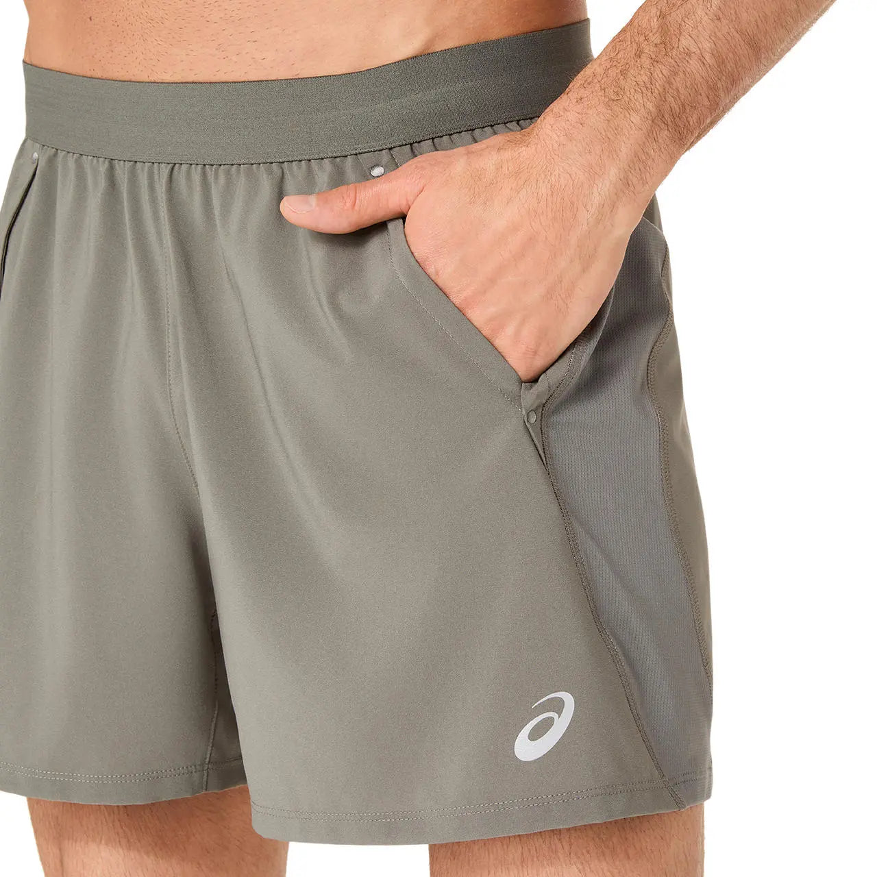 Asics Herrenlaufshort Road 5IN, truffle grey – Bild 