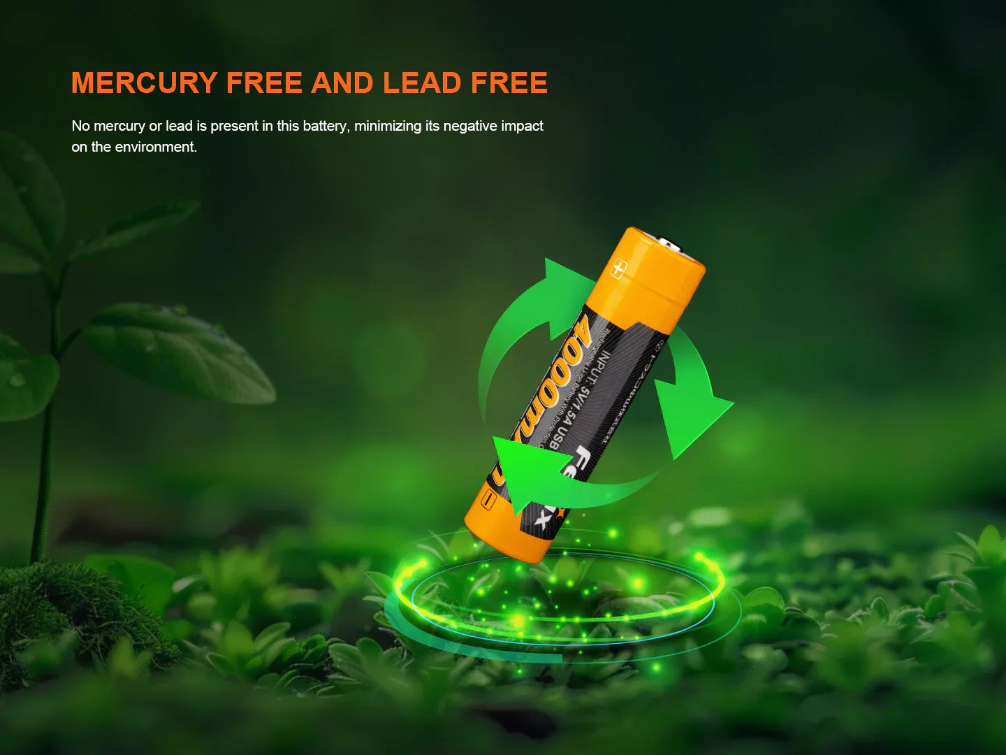 Fenix ARB-L18-4000U – 18650 Li-Ion Akku mit 4000 mAh, inkl. USB C Ladeanschluss
