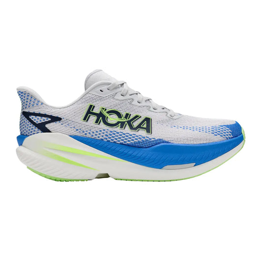Hoka Herrenlaufschuhe Mach X3, cosmic grey / virtual blue – weiß/blau / 43 1/3