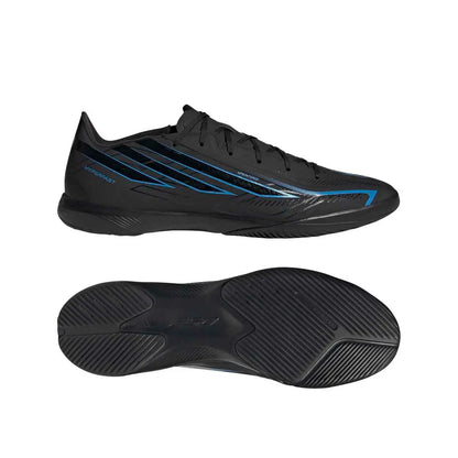 Adidas Hallenfußballschuhe F50 Hyperfast League IN, Core Black / Core Black / Lucid Ray Blue
