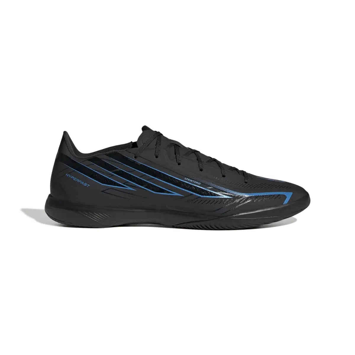 Adidas Hallenfußballschuhe F50 Hyperfast League IN, Core Black / Core Black / Lucid Ray Blue – Bild 