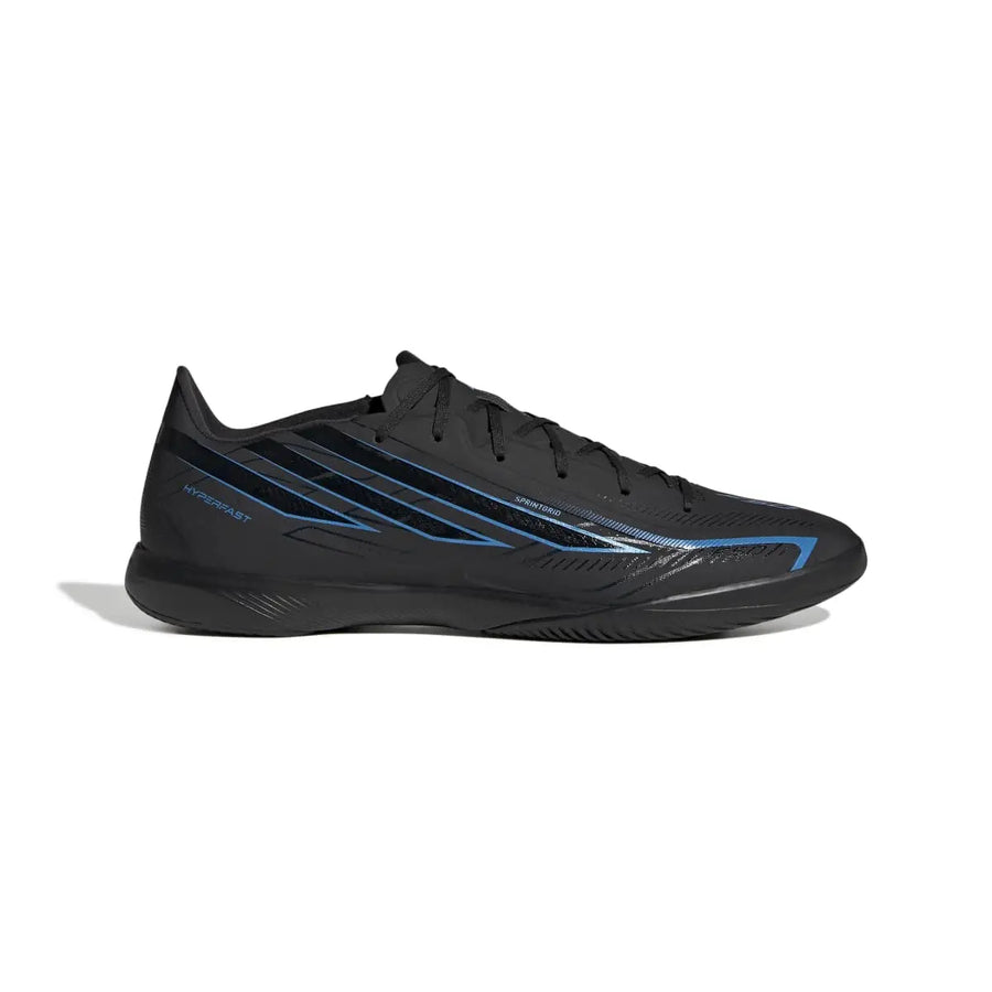 Adidas Hallenfußballschuhe F50 Hyperfast League IN, Core Black / Core Black / Lucid Ray Blue