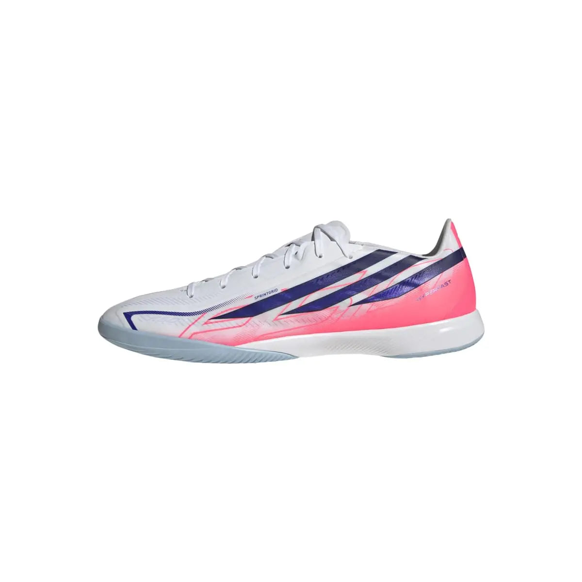 Adidas Hallenfußballschuhe F50 Hyperfast League, Cloud White / Solar Purple / Solar Turbo