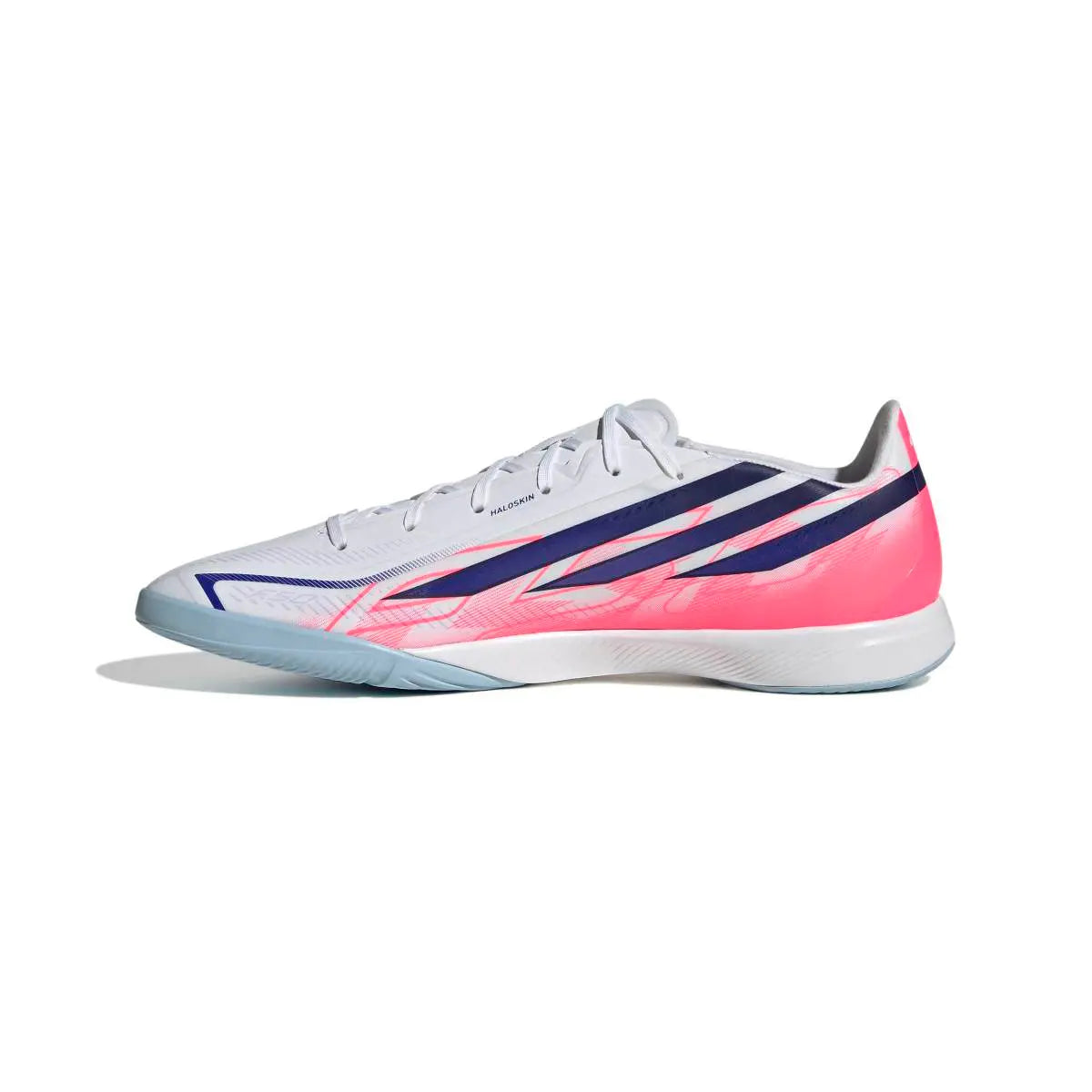 Adidas Hallenfußballschuhe F50 Hyperfast League, Cloud White / Solar Purple / Solar Turbo