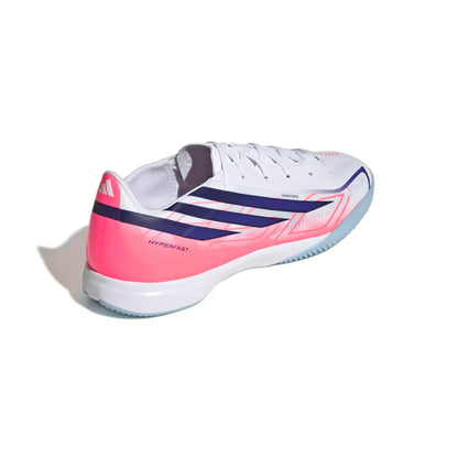 Adidas Hallenfußballschuhe F50 Hyperfast League, Cloud White / Solar Purple / Solar Turbo