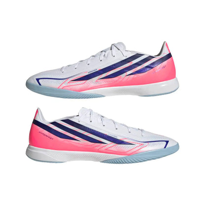Adidas Hallenfußballschuhe F50 Hyperfast League, Cloud White / Solar Purple / Solar Turbo
