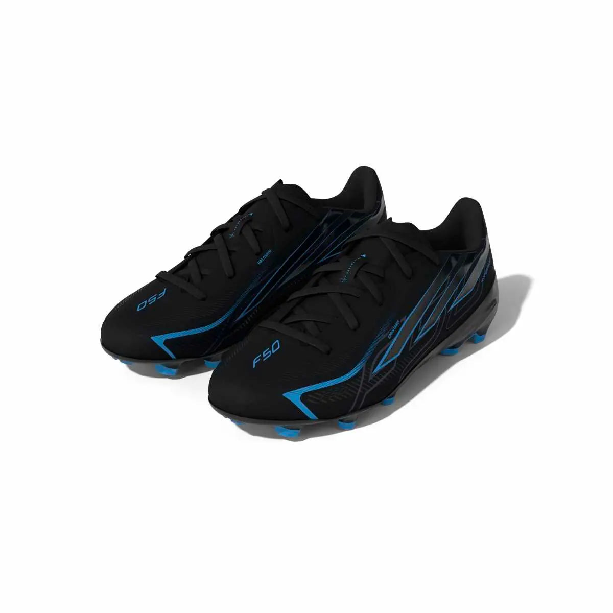 Adidas Kinderfußballschuhe F50 Hyperfast League FG, Core Black / Core Black / Lucid Ray Blue