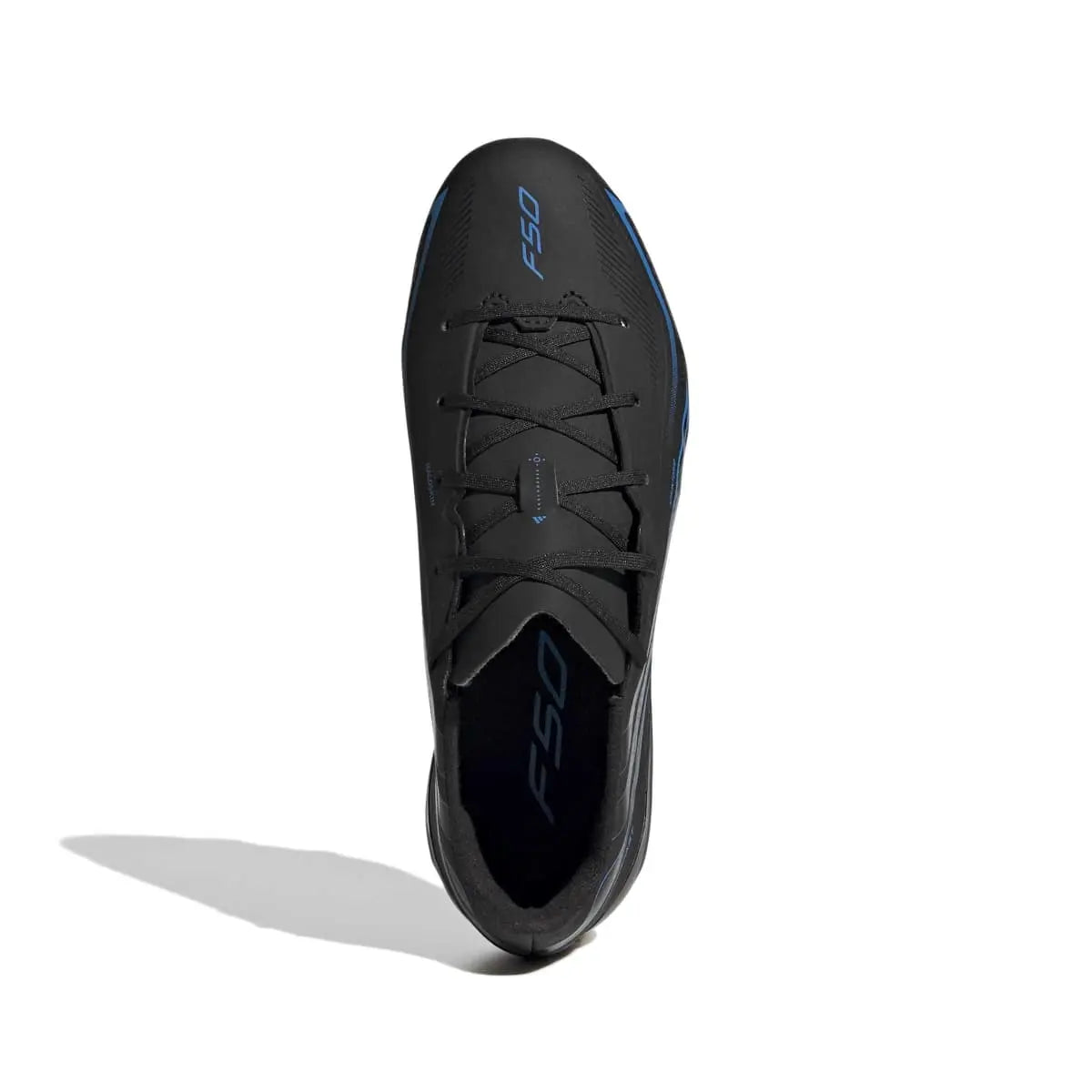 Adidas Kinderfußballschuhe F50 Hyperfast League FG, Core Black / Core Black / Lucid Ray Blue – Bild 