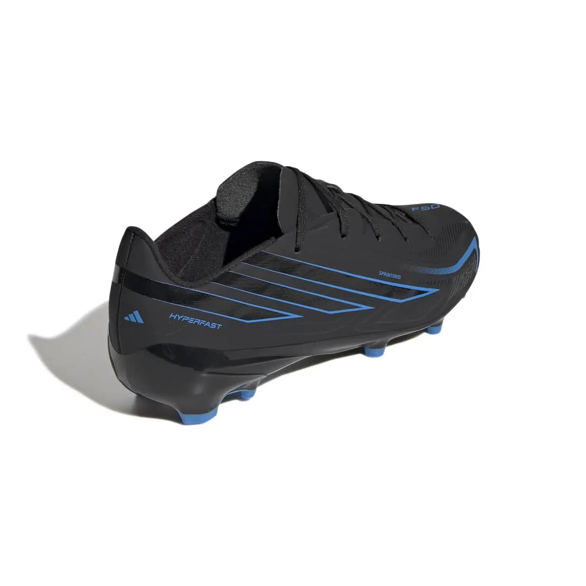 Adidas Kinderfußballschuhe F50 Hyperfast League FG, Core Black / Core Black / Lucid Ray Blue