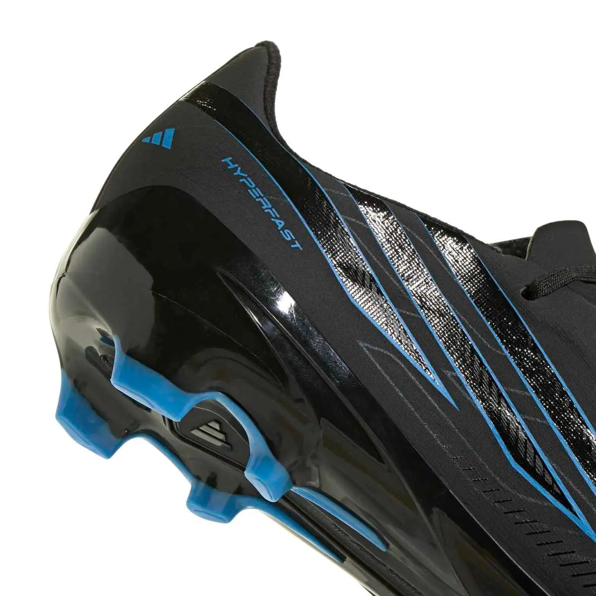 Adidas Kinderfußballschuhe F50 Hyperfast League FG, Core Black / Core Black / Lucid Ray Blue