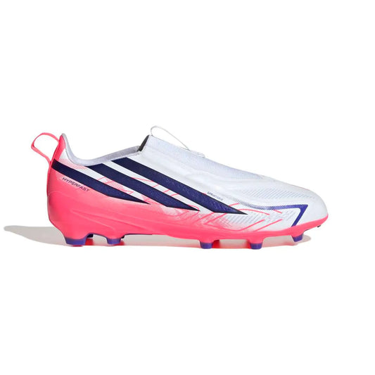 Adidas Kinderfußballschuhe F50 Hyperfast League LL FG – weiß/pink / 37 1/3