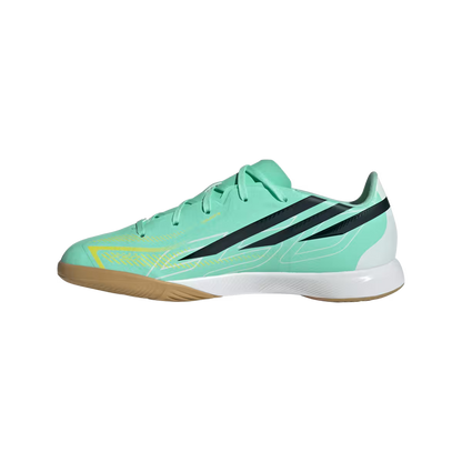 Adidas Kinderhallenfußballschuhe F50 Hyperfast League, Pulse Mint / Night Navy / Solar Lemon