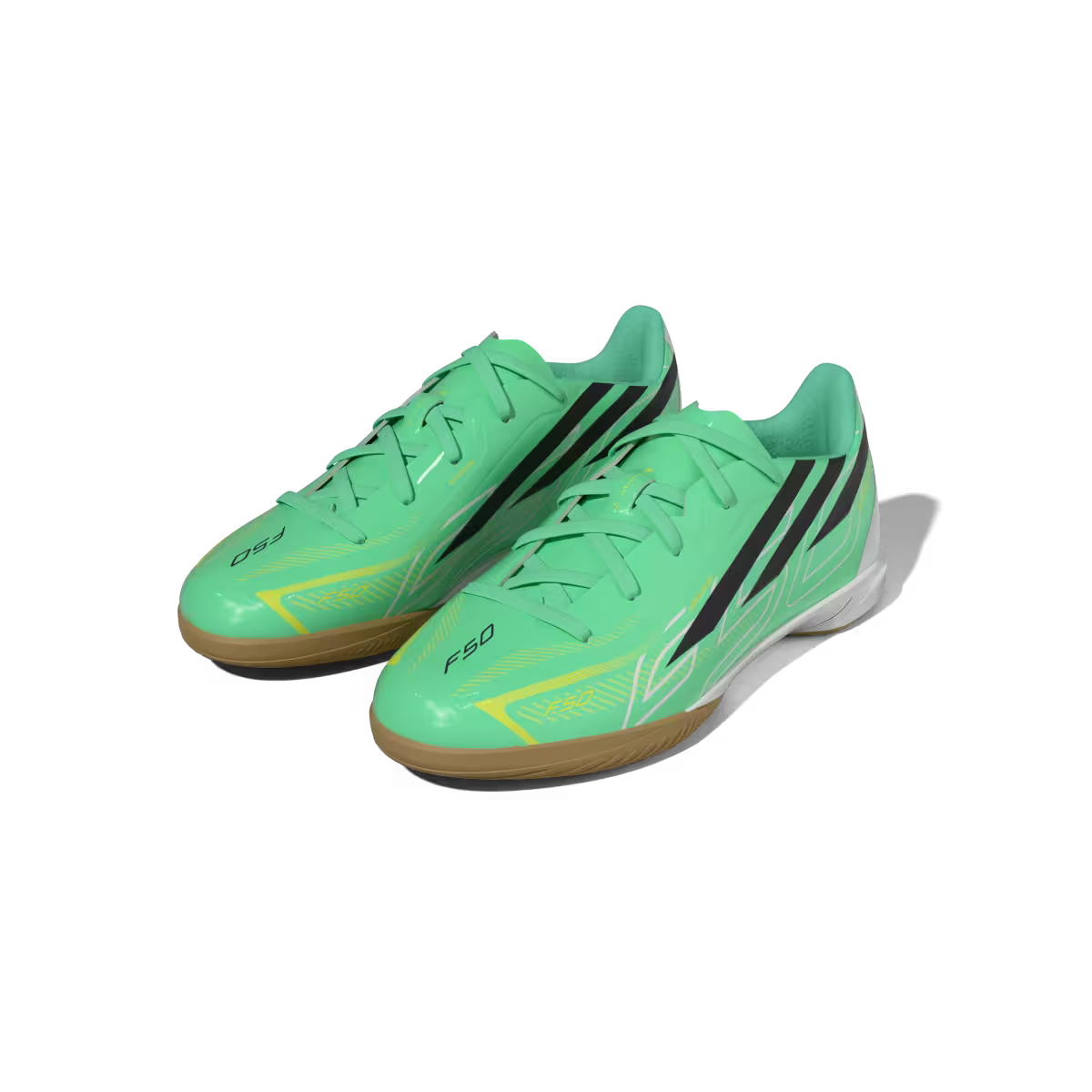 Adidas Kinderhallenfußballschuhe F50 Hyperfast League, Pulse Mint / Night Navy / Solar Lemon