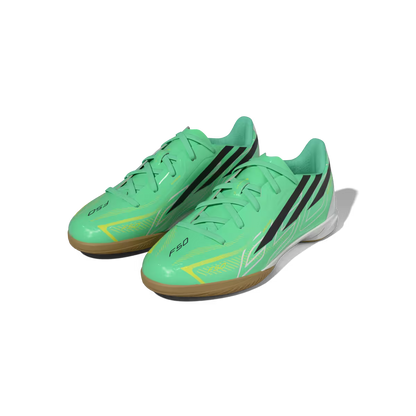 Adidas Kinderhallenfußballschuhe F50 Hyperfast League, Pulse Mint / Night Navy / Solar Lemon