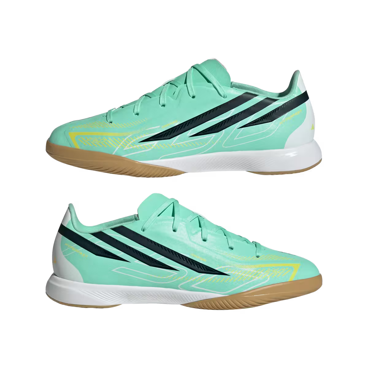 Adidas Kinderhallenfußballschuhe F50 Hyperfast League, Pulse Mint / Night Navy / Solar Lemon