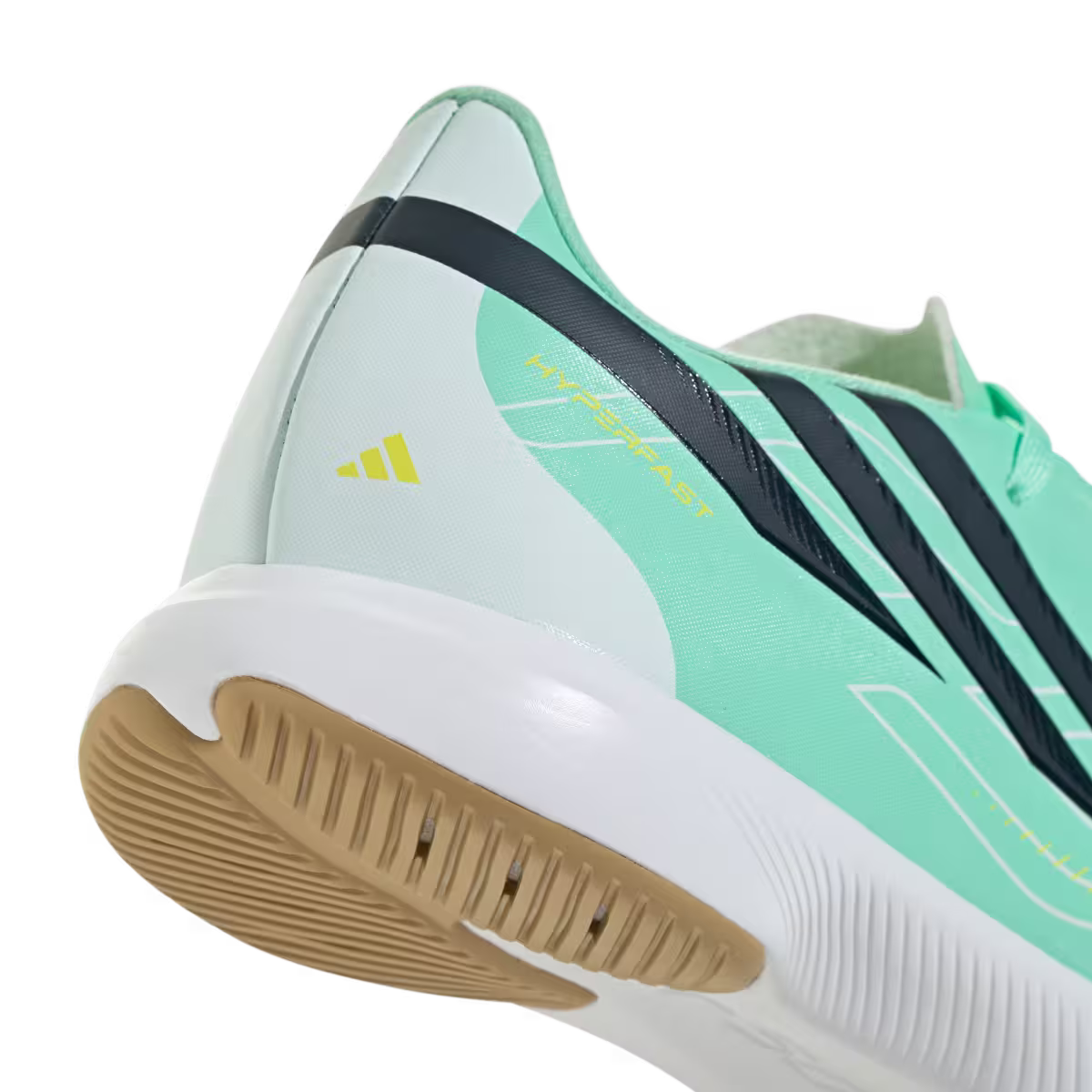 Adidas Kinderhallenfußballschuhe F50 Hyperfast League, Pulse Mint / Night Navy / Solar Lemon – Bild 